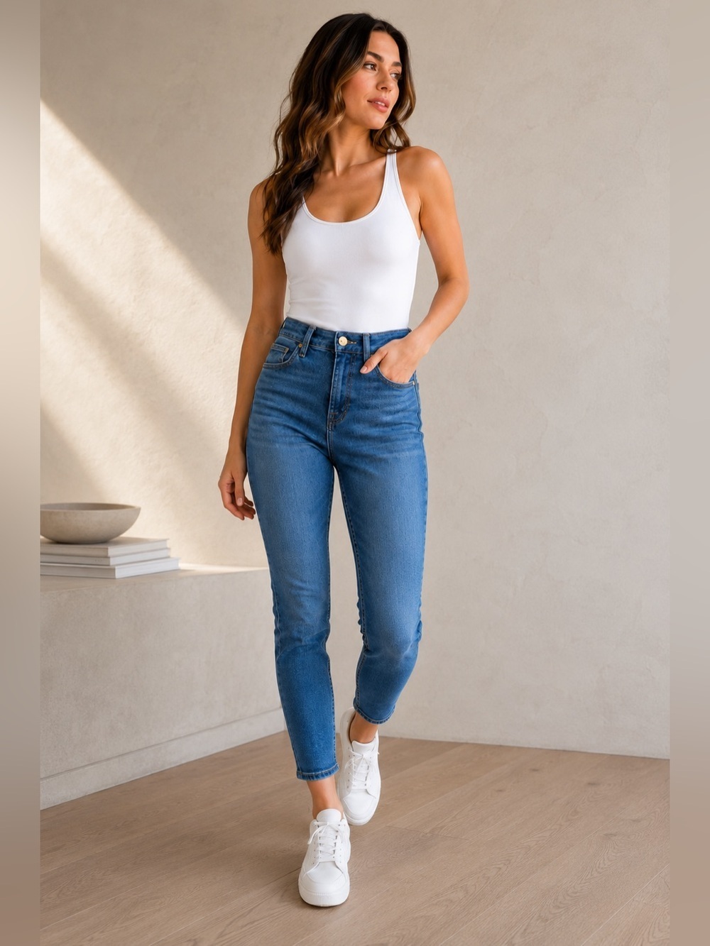 FRAME Le Skinny de Jeanne Crop Jeans Women’s Size 26 Raw Hem Blue Skinny Denim